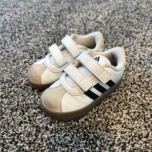 Adidas Kids' Cream and Black Velcro Sneakers
